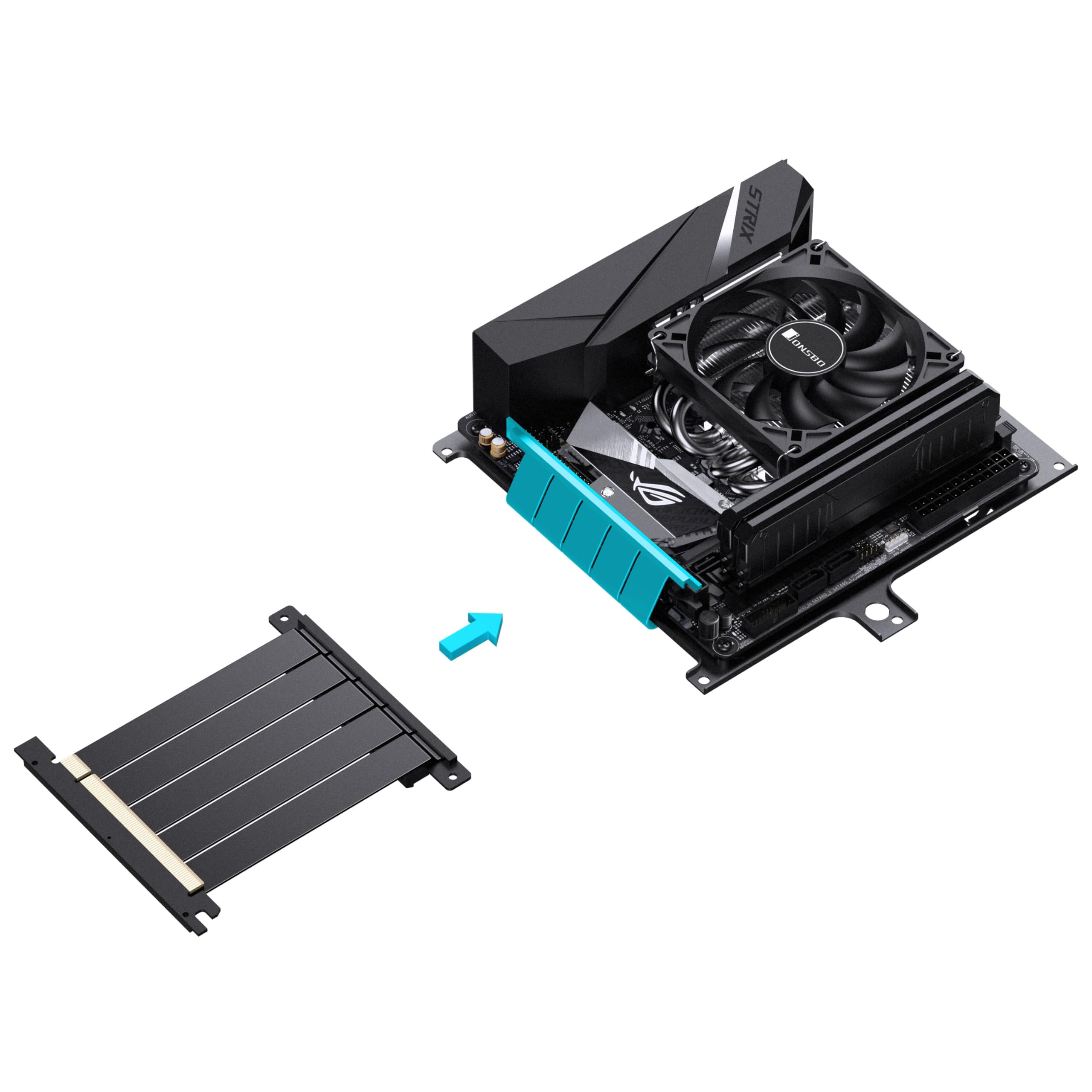 Jonsbo NV10 Case PC Nero | Case Mini-ITX in Alluminio e Acciaio, Compatto, Supporto GPU Low-Profile, USB-C Frontale I/O