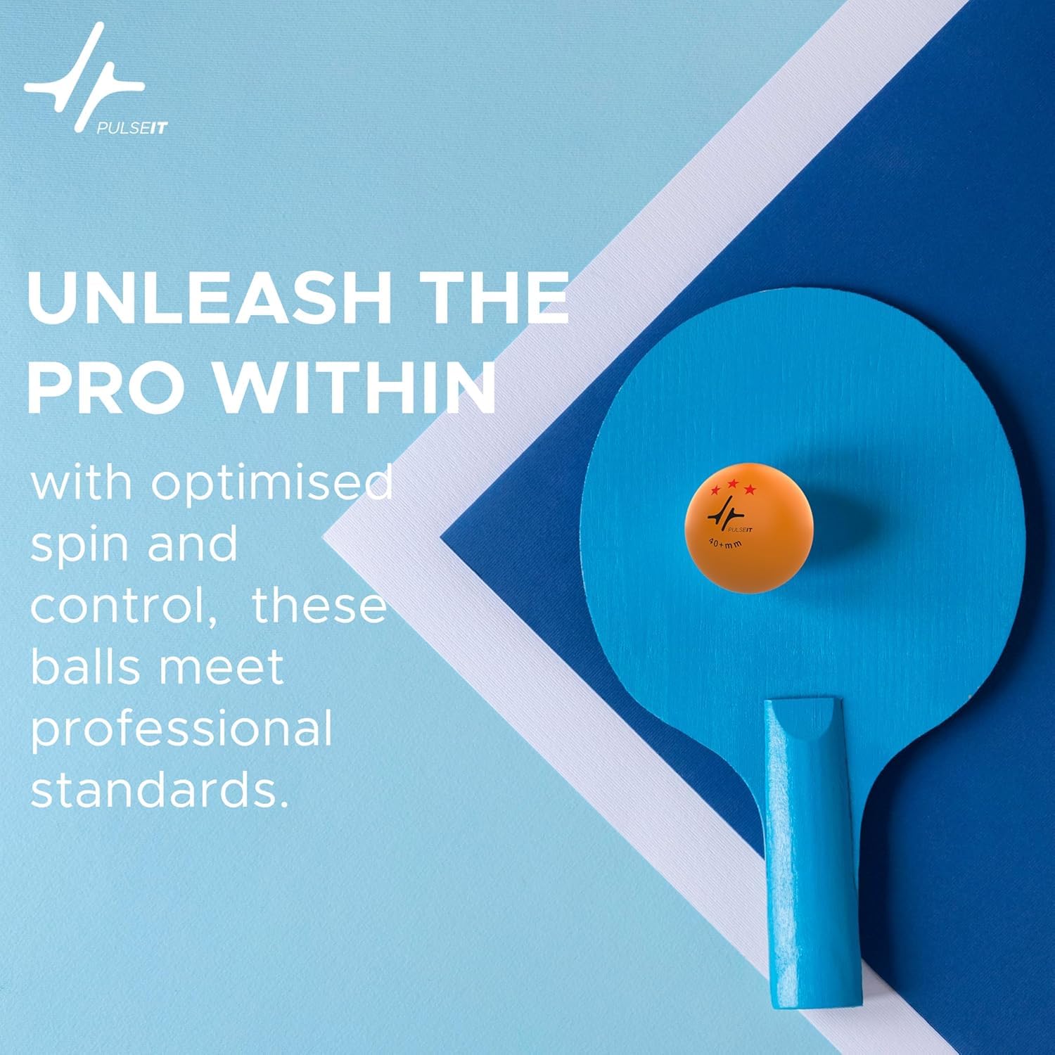PulseITBounce - High Performance Table Tennis Balls, 40+ for Professional Matches, 3-Star Ping Pong Balls for Kids & Adults Training, Durable ABS Plastic Orange (Pack of 12) 3