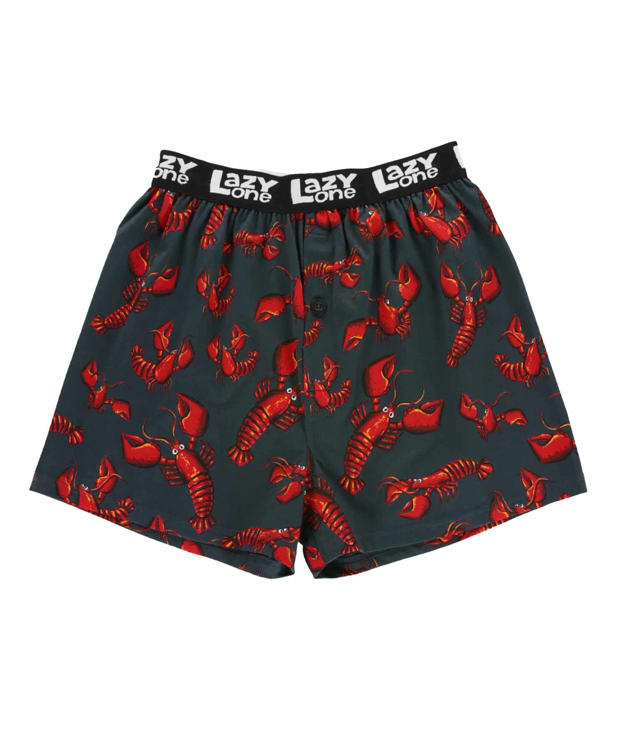 Lazy One Funny Animal Boxers, Novelty Boxer Shorts, Gag Gifts for Men, Humorous Underwear For Men, Red Lobster Boxers, XL