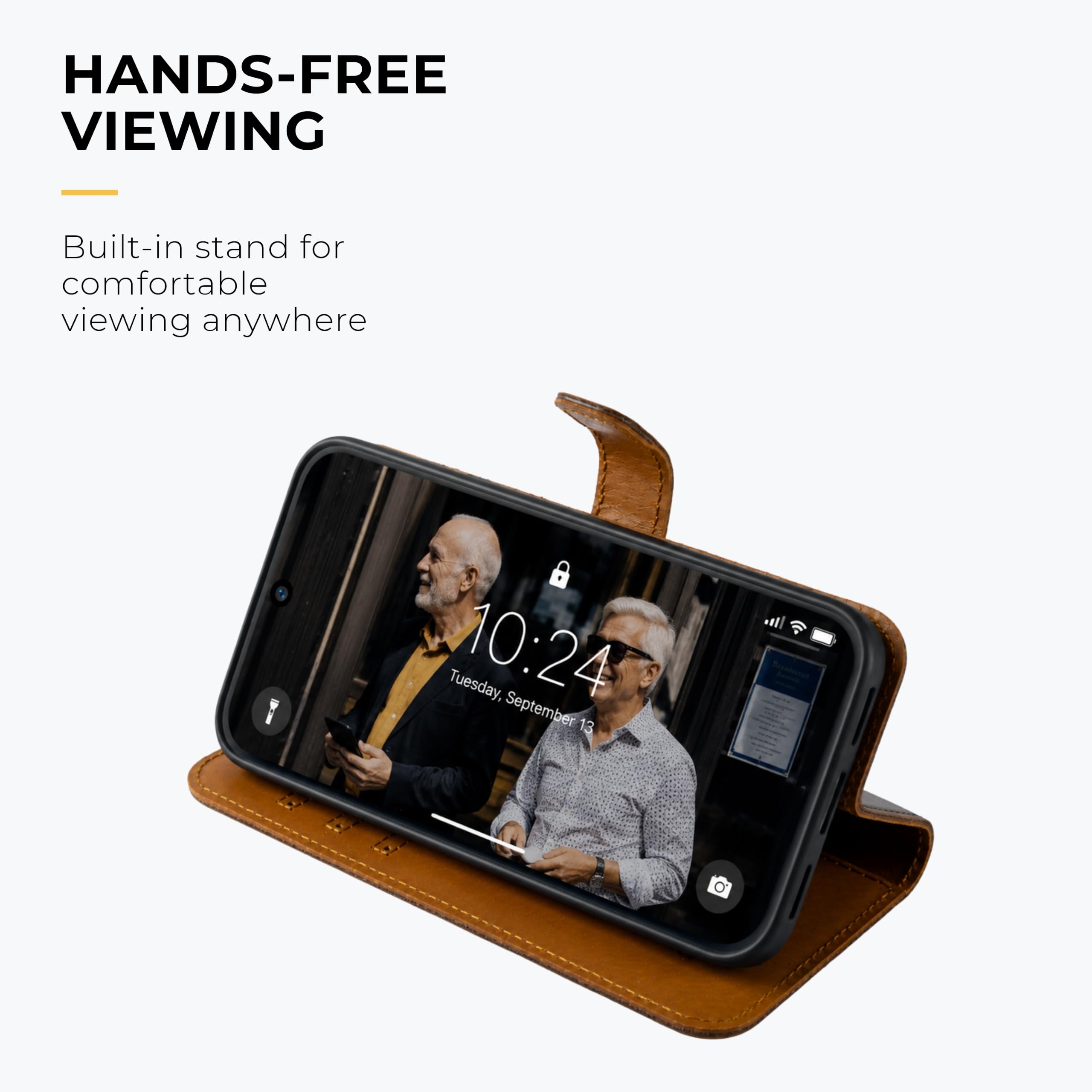 Snakehive Custodia a portafoglio in vera pelle per Samsung Pixel 11 Pro - Custodia a libro con scomparti per carte di credito e supporto (marrone)