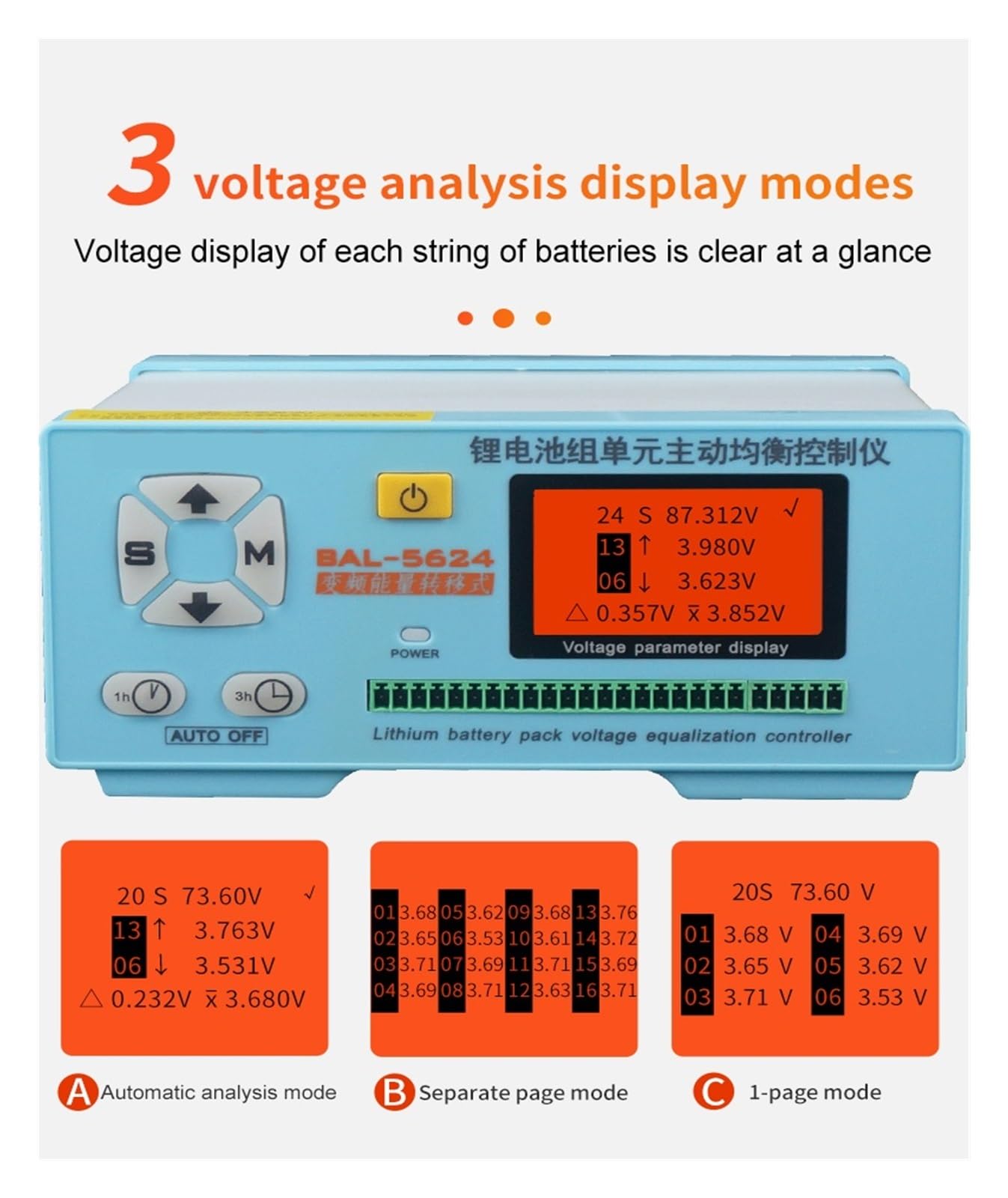 Tester Batteria, 5624 2S-24S Li Lithium Battery Pack Capacity Repair 5A Current Battery Voltage Balancer