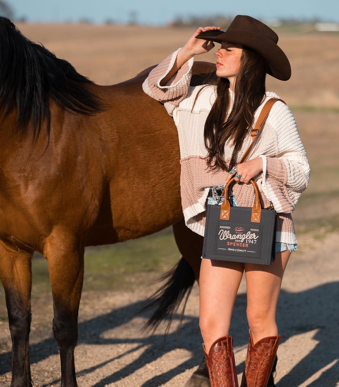 Montana West Wrangler Tote Bag for Women Retro Canvas Top Handle Purses and Handbags - Image 2