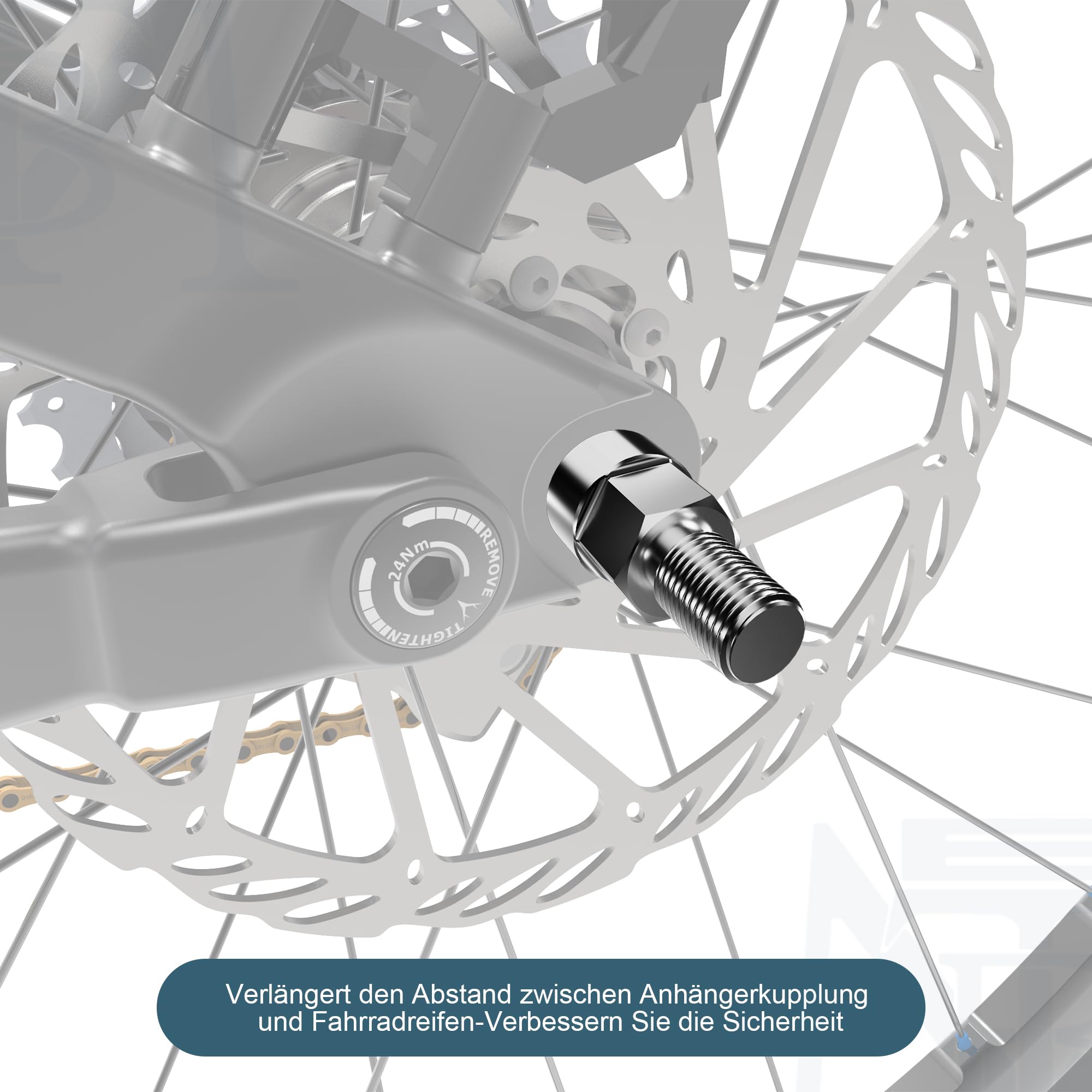 EMTB Adaptateur d'essieu universel pour remorque vélo