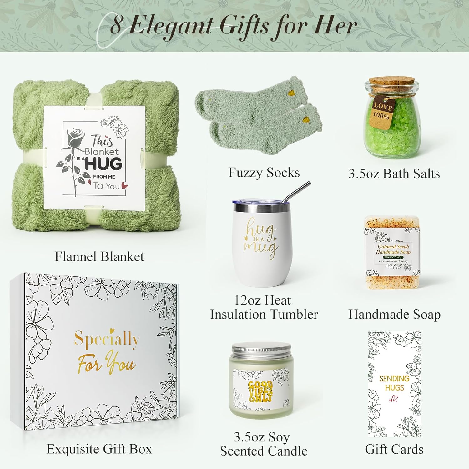 Self Care Gifts for Women, Get Well Soon Gift Basket, Care Package for Women After Surgery, Birthday & Sympathy Spa Gifts for Mom Wife Friend Grandma, Thinking of You Inspirational Mother's Day Kflw01