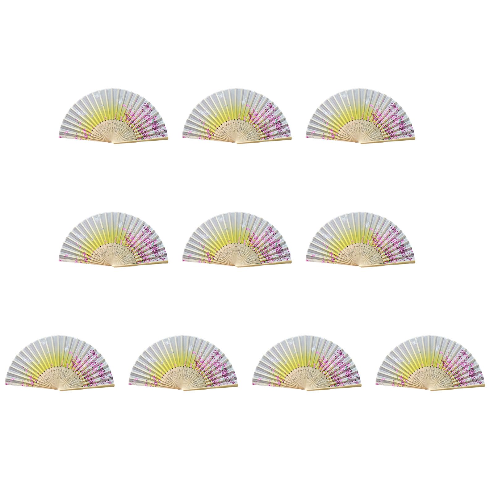 Tsophreniq Of 10 Bamboo Folding Fans Traditional Chinese Handheld Fan with Elegant Carvings for Cooling and Decoration Bamboo Fan