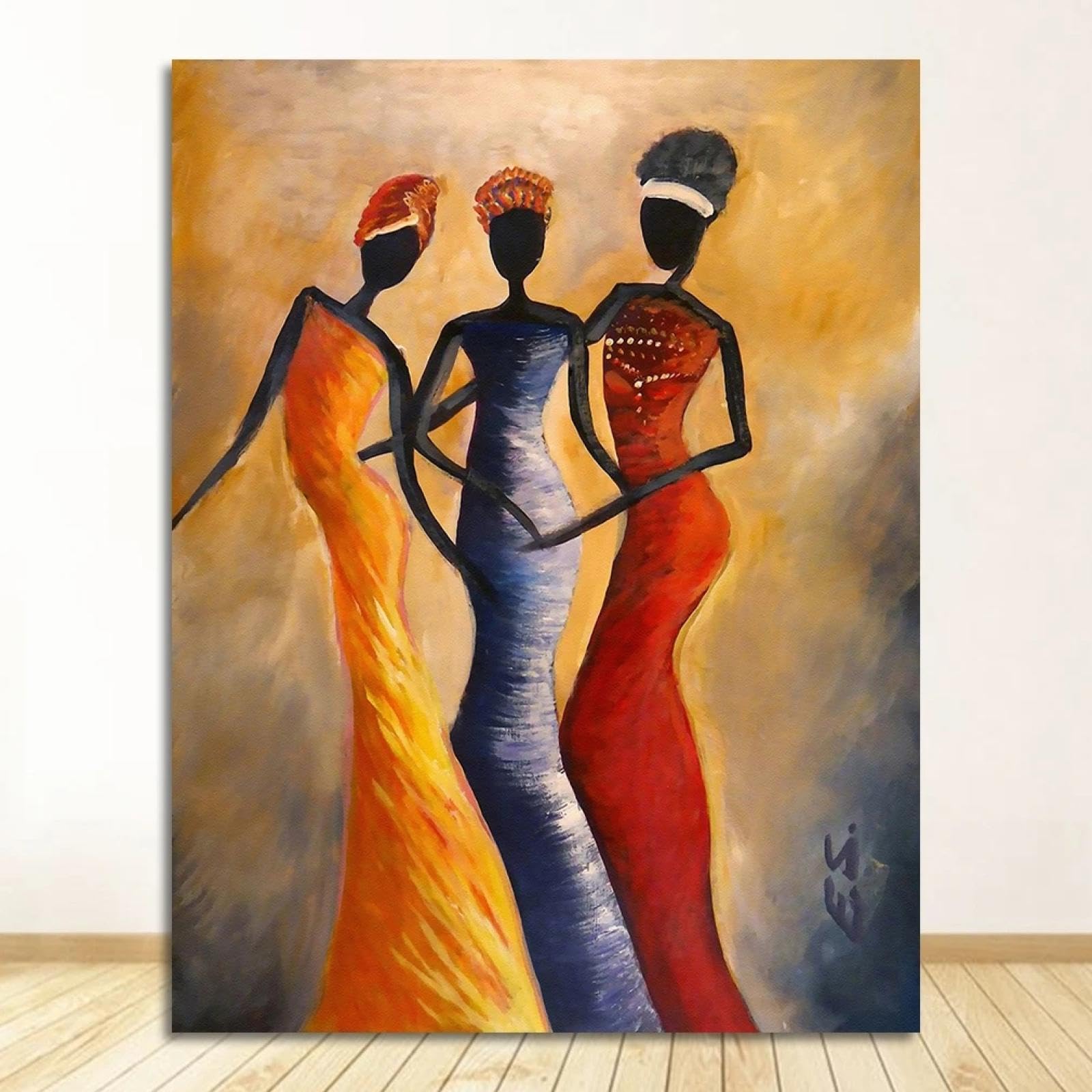 Zhadongli Art With Frame African Woman Classic Vintage Wall Art Canvas Paintings Poster Home Decor Posters And Prints Framed Decorative Pictures 60X90cm(24X31in) Withframe