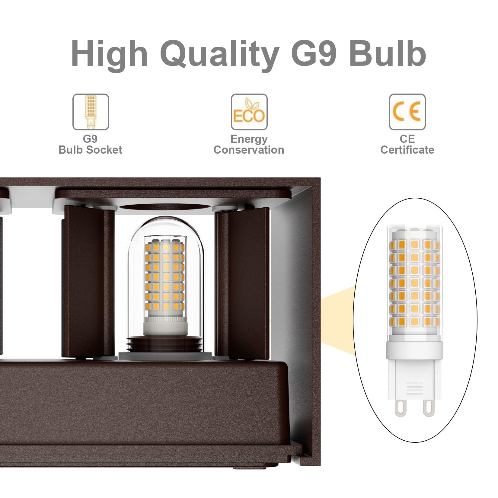 Klighten Lampada da Parete per Interni/Esterni Bianco Caldo 3000K, Moderno Applique da Parete Interno Angolo del Fascio Regolabile Aplique Led da Parete IP54 Impermeabil (Bronze)