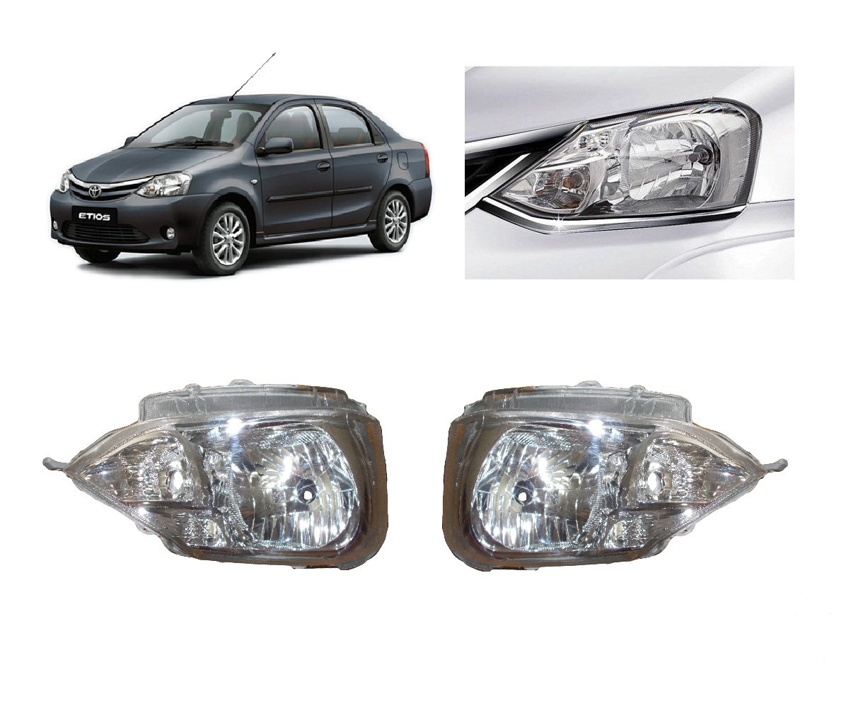 DEPON Headlight Assembly Right Side for Toyota Etios LIVA Amazon.in
