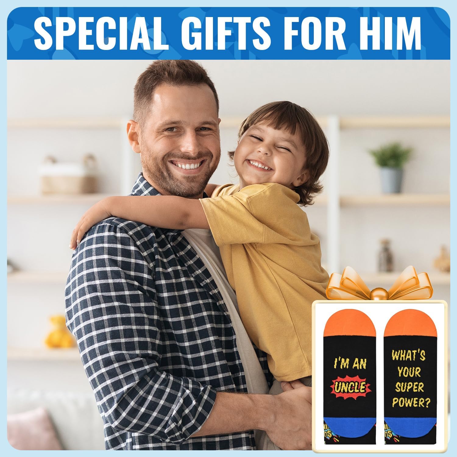 HAPPYPOP Funny Socks for Him - Gifts for Uncle Dad Husband Brother, Novelty Socks for Men - Image 5