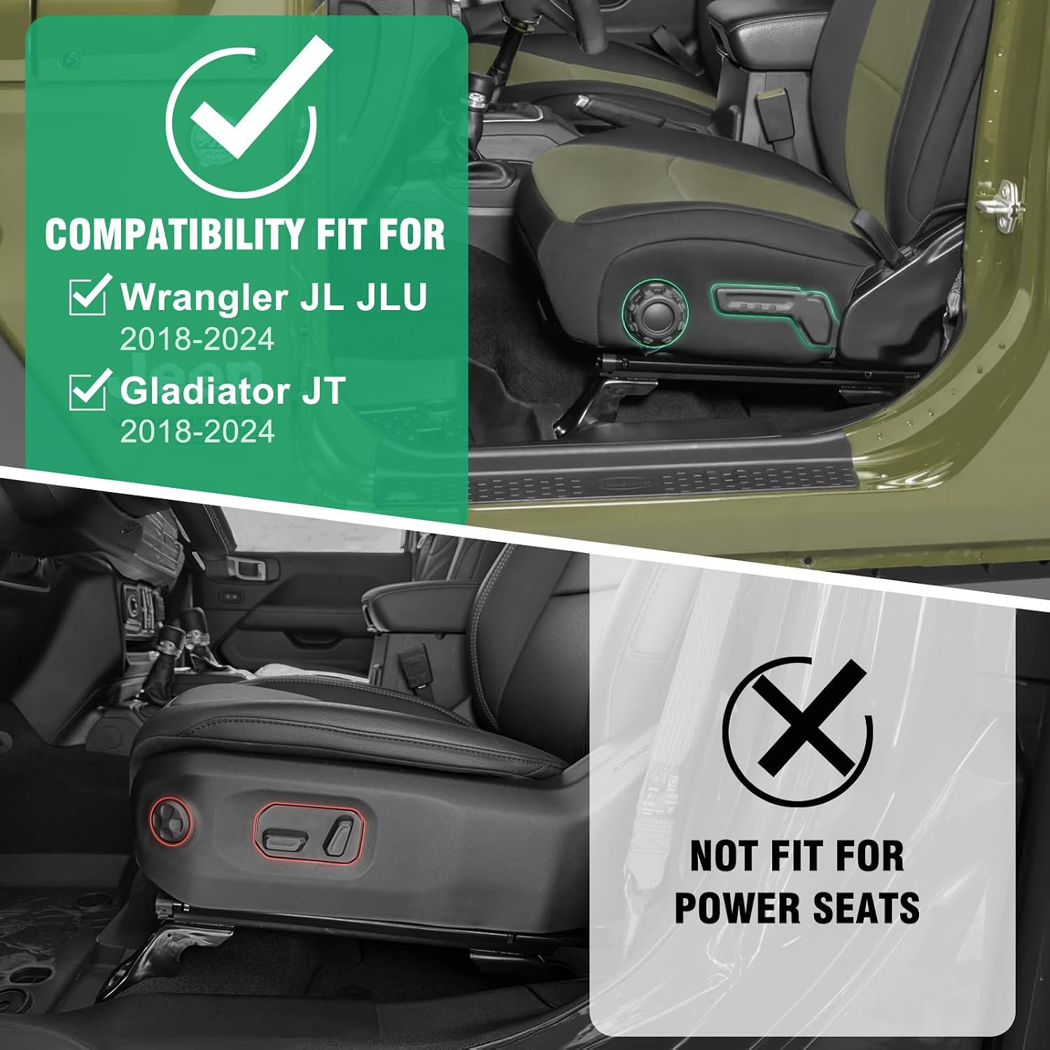 HOCHO Fit for Jeep Door Storage Pockets, Upgraded +40% Storage Space Aluminum Front Door Storage Fit for Jeep Wrangler JL Accessories JLU 2018-2025 & Jeep Gladiator Accessories
