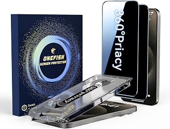 OneFish for iPhone 14 Pro Privacy Screen Protector, 4-Way 360 Anti-Spy