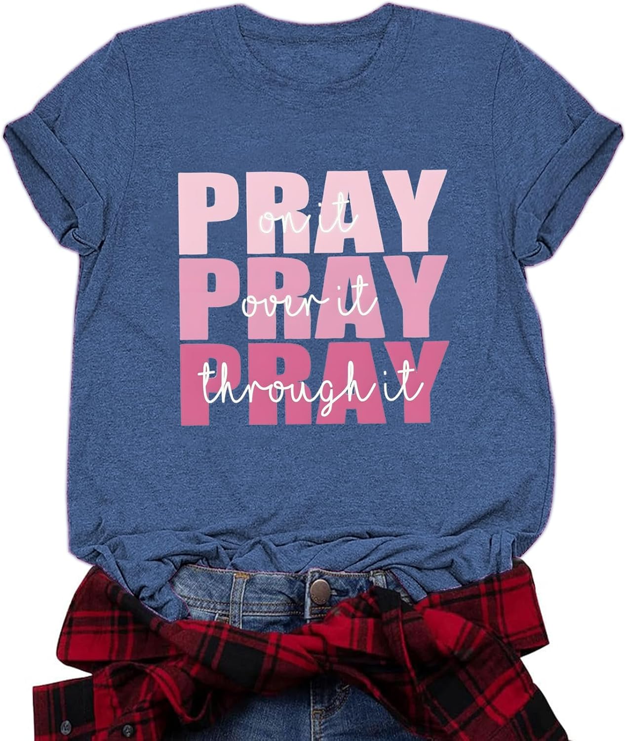 Pray Christian Shirts for Women Short Sleeve Graphic Tees Cute T Shirts