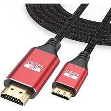Mini HDMI to HDMI Cable 6FT, 4K HDMI to Mini HDMI 18Gbps High Speed Mini HDMI Cable 4K@60Hz 2K for Camera, Camcorder, Tablet, Laptop, Monitor, HDTV, Graphics Nylon Braided HDMI 2.0 Cord