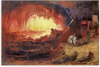 YFENGHH John Martin Painting The Destruction of Sodom And Gomorrah Art Canvas Painting Decor Wall Print Photo Home Modern Decoratives Unframe 12x18inch(30x45cm)