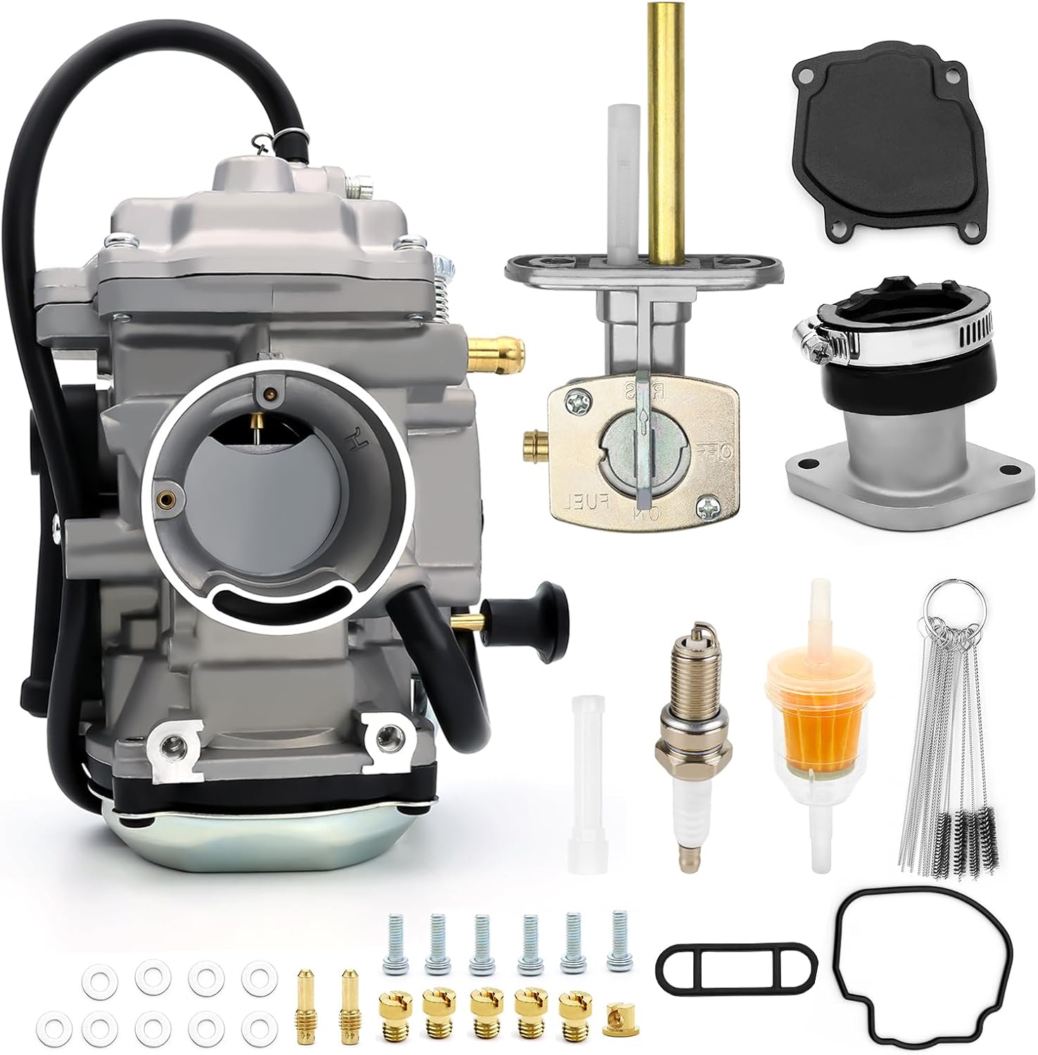 Carburetor Fuel Tank Petcock Intake Manifold For Yamaha Bear Tracker 250 YFM250X 1999-2004 4XE-14140-12-00 4XE-14140-13-00