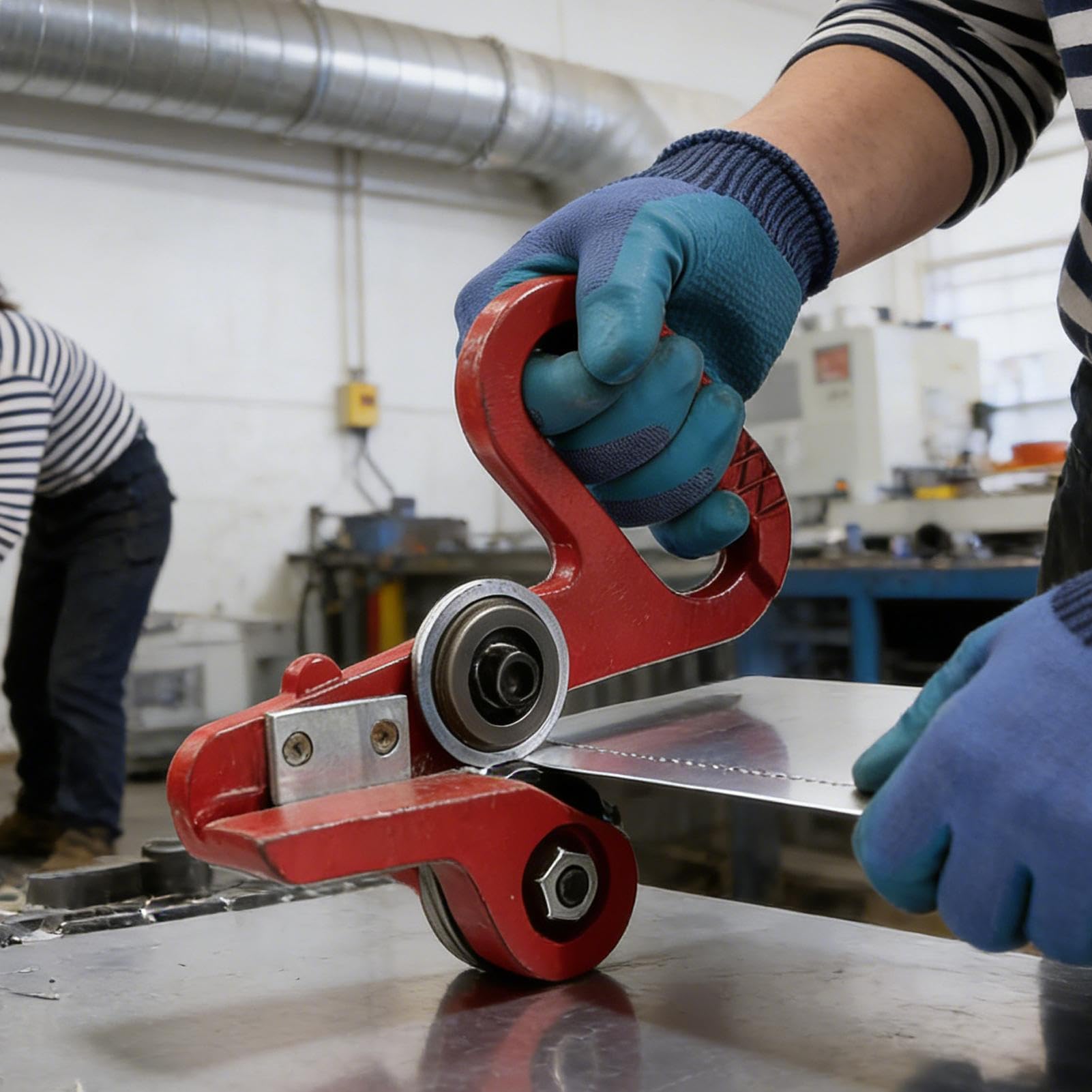 Coupe-Tôle Métallique | Coupeur de Toiture à Double Roue Manuel pour Usage Intensif | Cisailles à Métal Réglables - Pour Aluminium Acier Tôle Gainage HVAC Carton