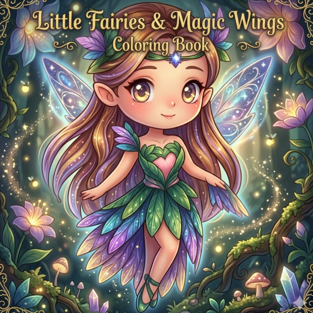 Little Fairies & Magic Wings Coloring Book: A Magical Collection of Adorable Fairies, Enchanted Gardens, and Whimsical Adventures