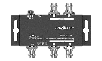 BZBGEAR 4K UHD 12G-SDI 1x4 Splitter/Distribution Amplifier - BG-DA-12GS1X4