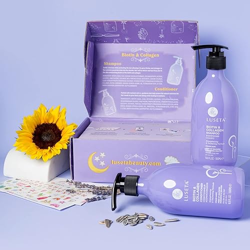Miniatura 3 de Luseta - Juego de champú y acondicionador de biotina (16.9 onzas cada uno) y acondicionador sin enjuague de biotina (8.5 onzas)