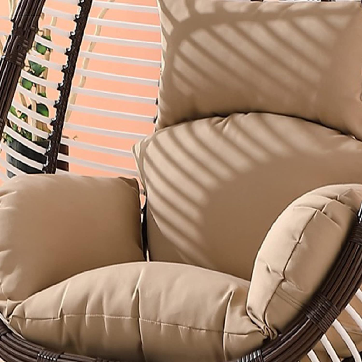 ERTsrhFD Ultra-Thick Hanging Hammock Chair Cushion, Washable and Removable Swinging Seat Pads for Summer(Cream)