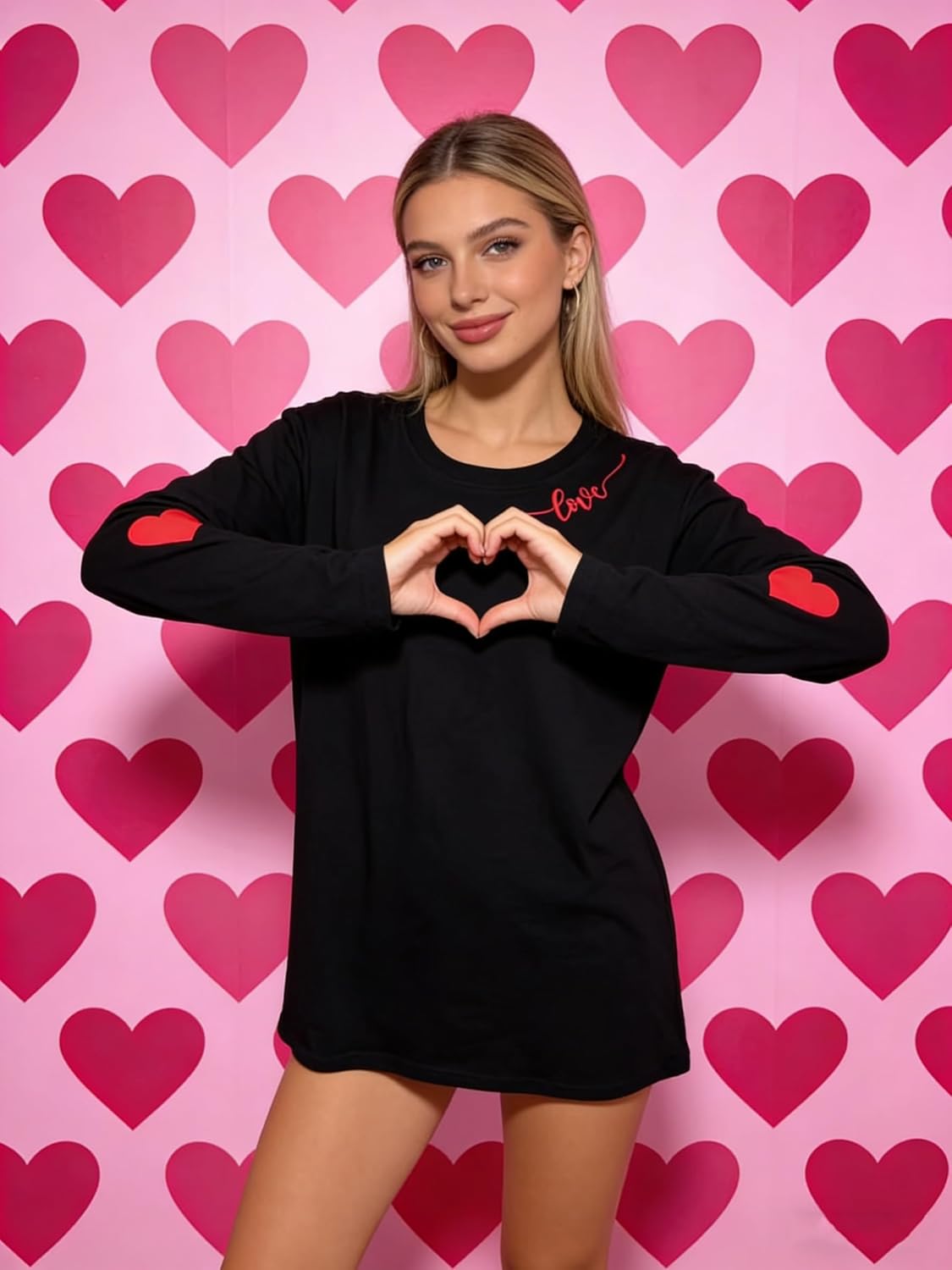Fiscrat Valentines Day Shirt Women Lover Valentine's Graphic Long Sleeve Tee Cute Valentines Gift Tshirt - Image 4