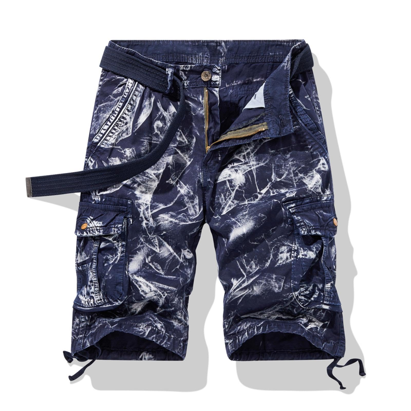 Pantaloncini Short Uomo Pantaloncini da Lavoro Camouflage Casual Larghi da Uomo di Grandi Dimensioni con Tasche Multiple Pantaloncini da Uomo