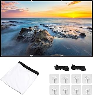100 inch Projection Screens, Foldable 16:9 HD Projector Screen, Outdoor and Indoor Projector Screen, Anti-Crease Double Sided Projection Movies Screen for Home Theater, Camping Party(size:100inch)