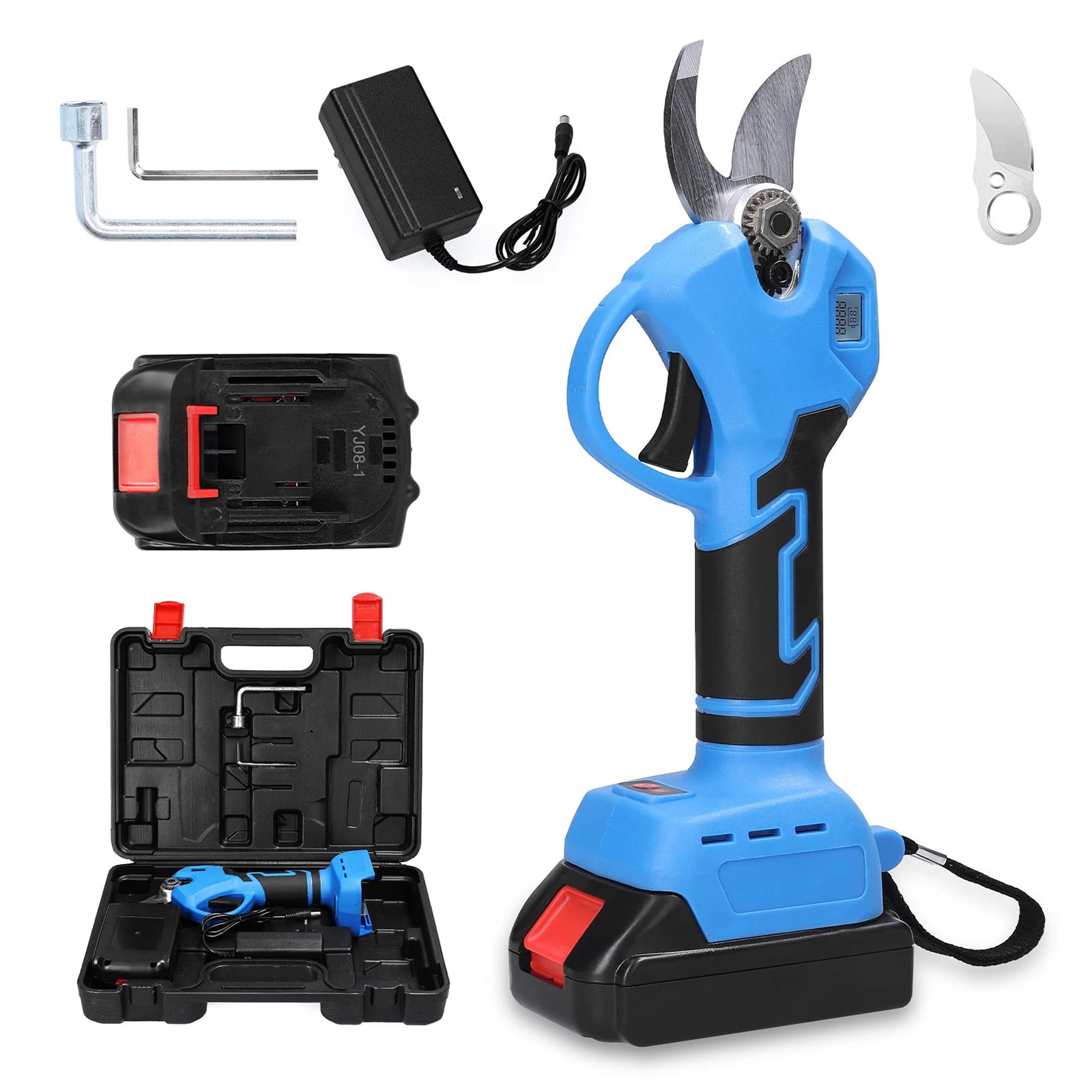 Sécateur Électrique Sans Fil, Ciseaux De Jardinage Pour Branches D'arbres À Fruits, Sécateur Professionnel Électrique, 2PCS 2Ah Batterie Au Lithium Rechargeable, Diamètre De Coupe De 1 Pouce : Amazon.fr: Jardin