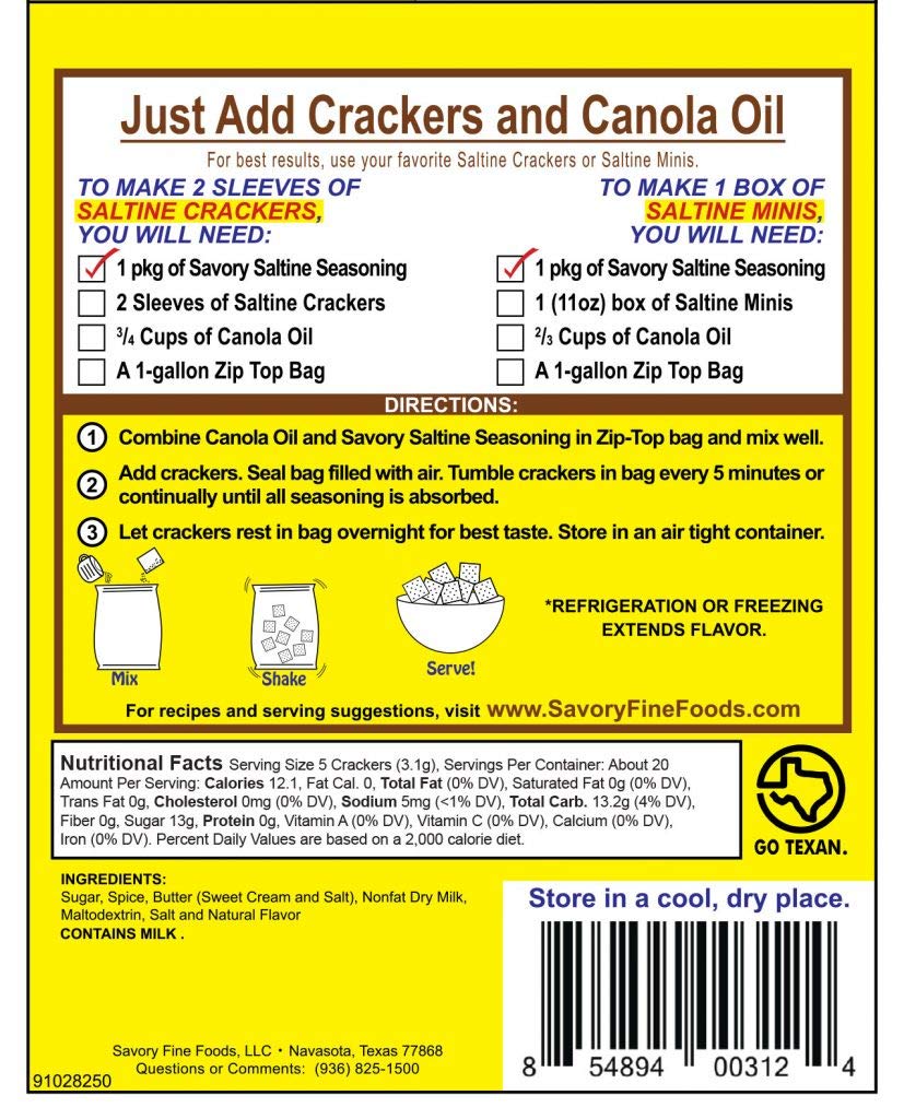 Savory Saltine Seasoning, 2.2 Ounce, Cinnamon Toast, 4 Pack