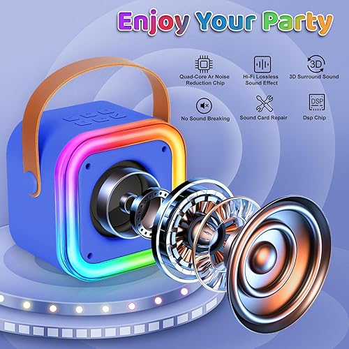 Vista 11 de Mini máquina de karaoke para niños, juguetes para niñas, micrófono inalámbrico de karaoke para niños de 4, 5, 6, 7, 8, 9, 10, 11, 12 años, regalos