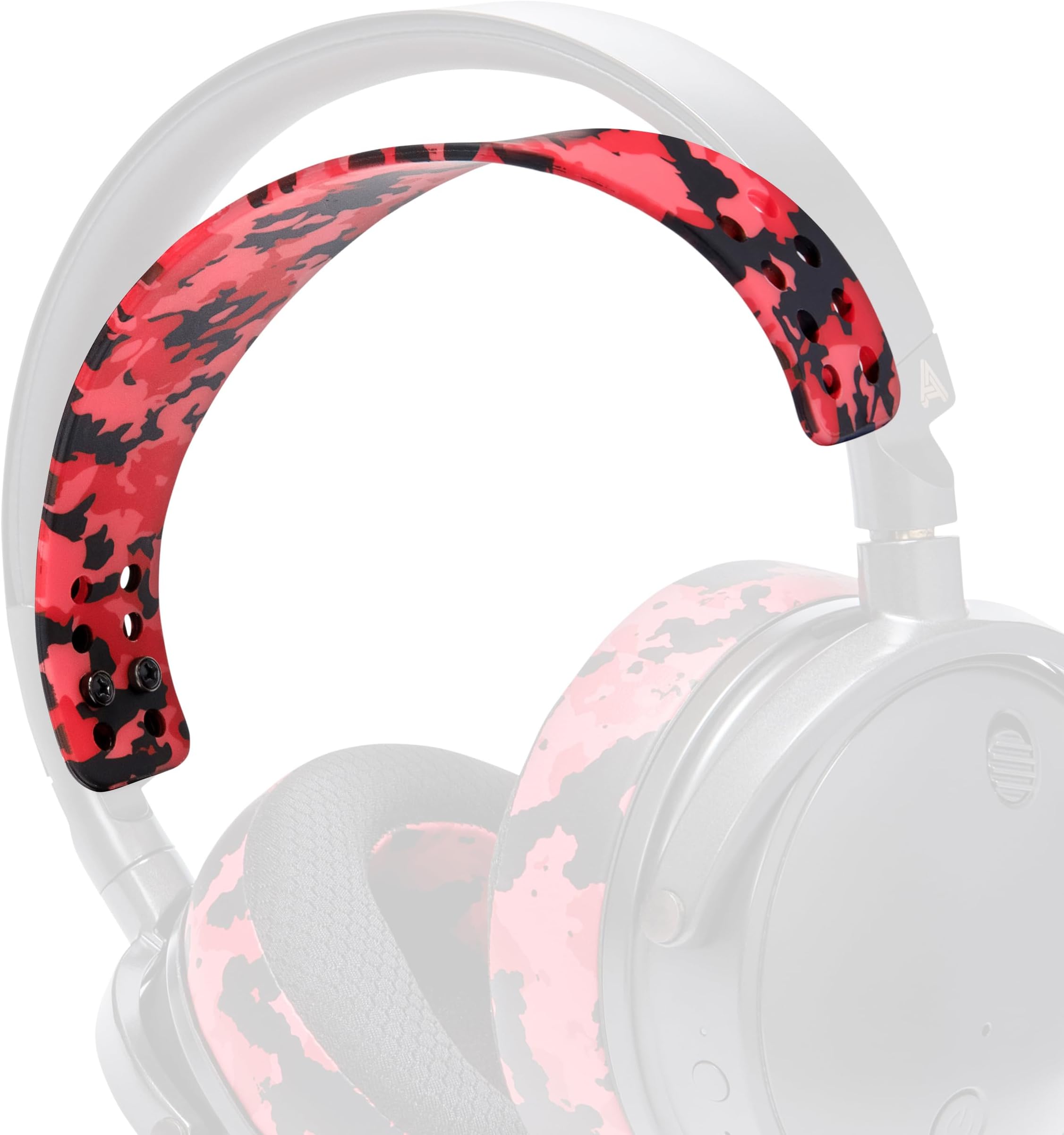 HeadbandZ Maxwell - Upgraded Silicone Headband for Audeze Maxwell 1 and 2 by Wicked Cushions - Enhanced Flexibility, Comfort, and Style with Matching Earpad Designs | Red Camo