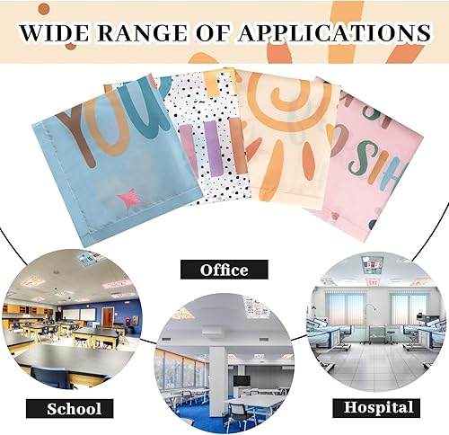 Vista 21 de ROCEEI Paquete de 4 cubiertas de luz fluorescente para luces de techo, 4 x 2 pies, cubiertas magnéticas de luz para aula, oficina, hogar, escuela