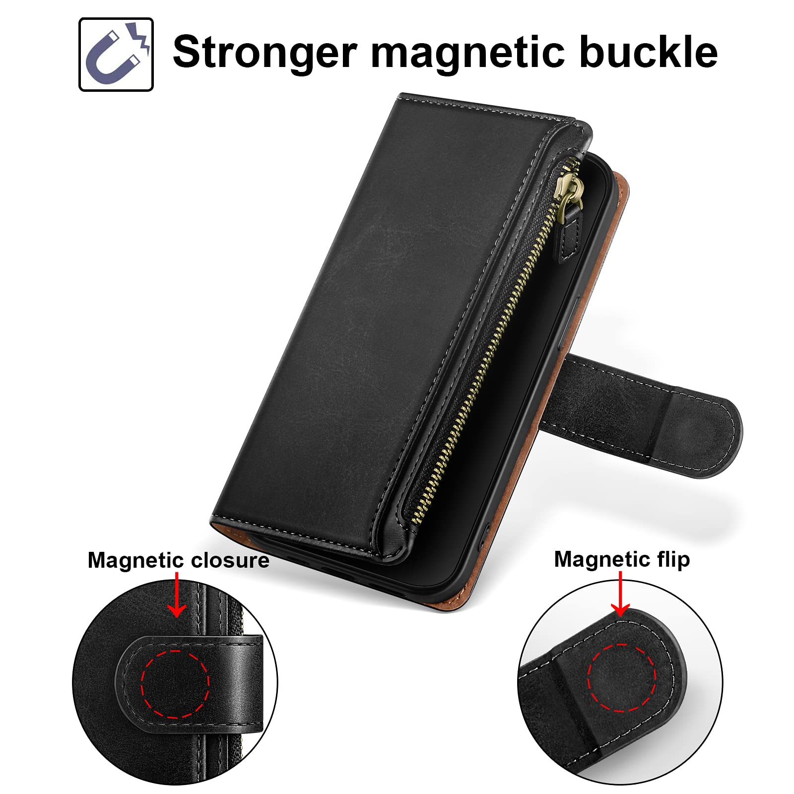 Antsturdy Brieftaschen-Hülle Für Motorola Edge 2023 – Mit RFID-Schutz, Ständer & 7 Kartenfächern