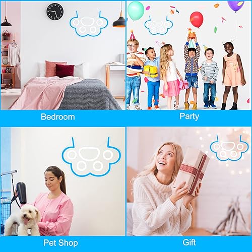 Miniatura 7 de JARPADER Letrero de neón USB con diseño de pata de gato, garra de gato, garra de gato, letreros de neón LED para dormitorio, habitación, decoración