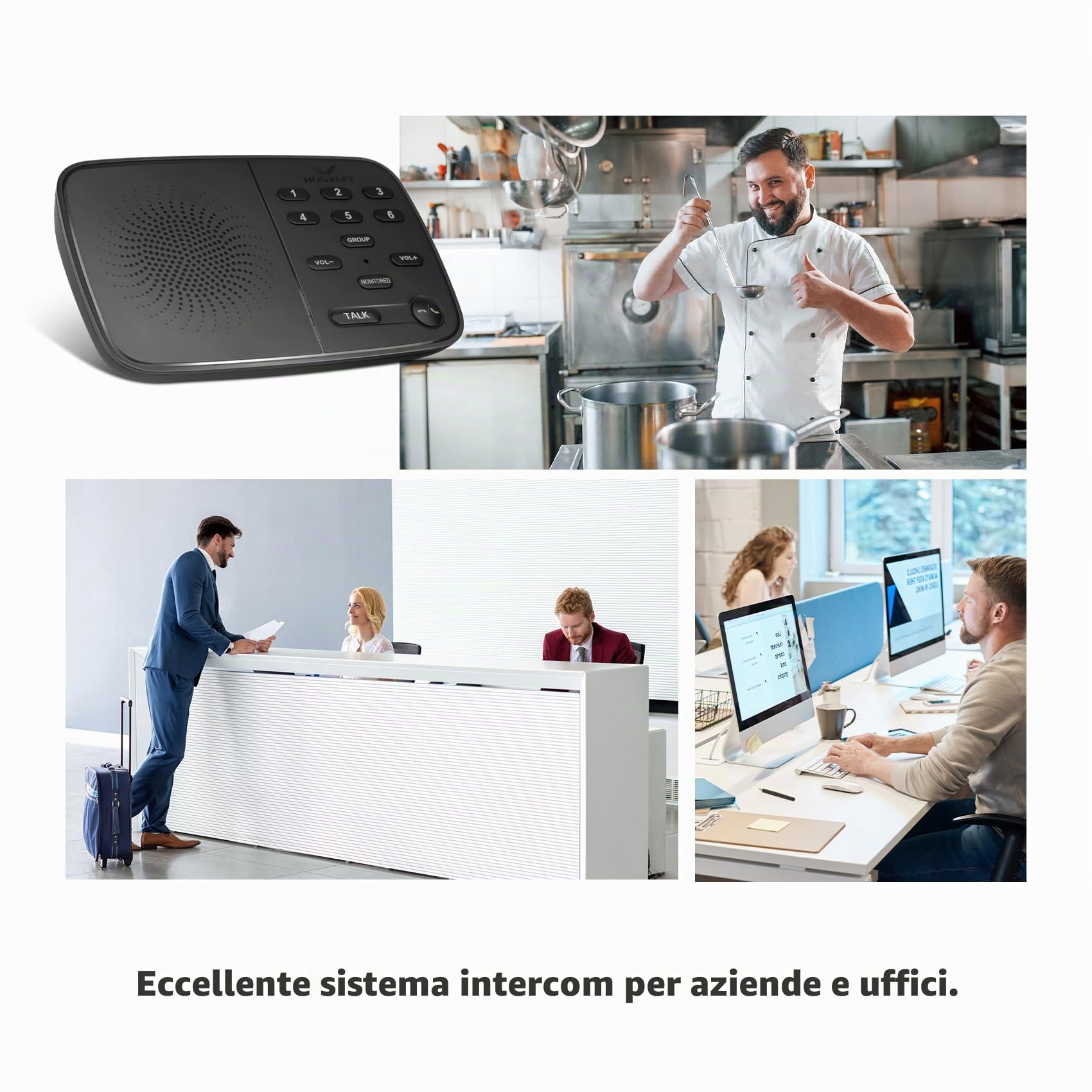 Hosmart UltraSpeak Intercoms Wireless Casa Full Duplex, Portata 1200 piedi Sistema Intercom bidirezionale in tempo reale (3 confezioni)