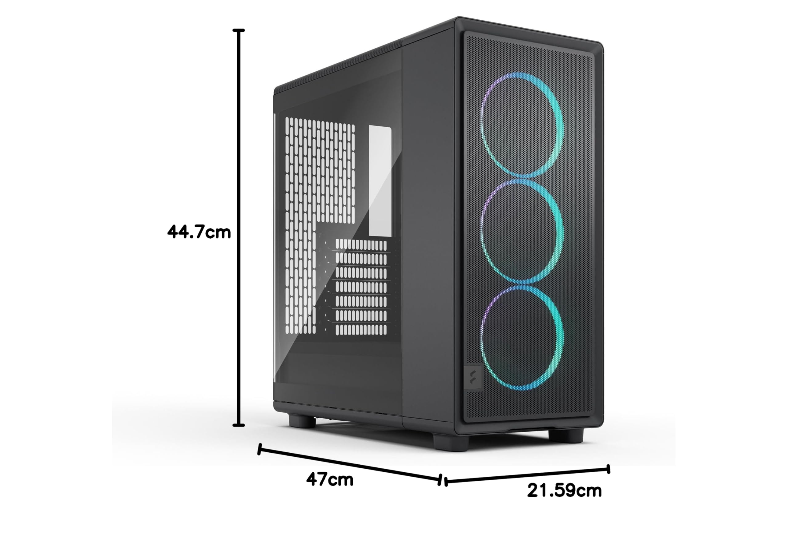 Fractal Design Epoch Black RGB - Verre trempé Light Tint - Trois Ventilateurs Momentum 12 RGB Inclus - Intérieur spacieux - Prise en Charge ATX/mATX/ITX