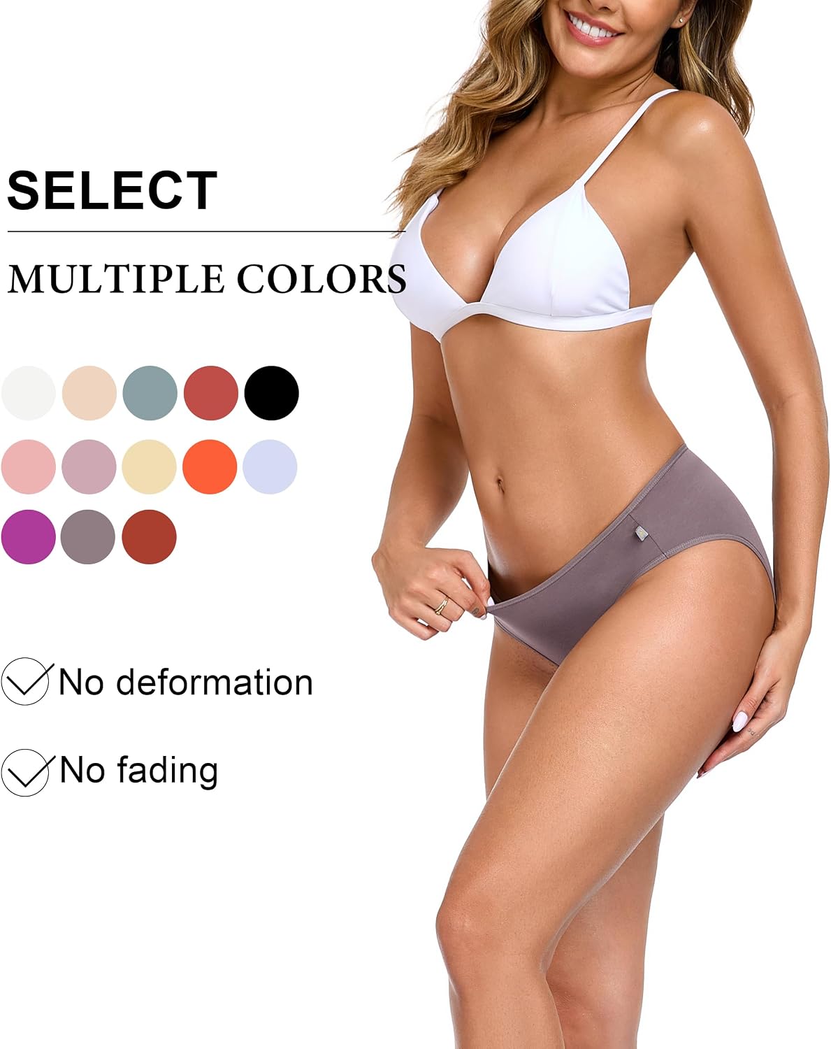 ANLIQI Women's Cotton Underwear Bikini Panties for Women Pack Moisture Wicking Soft Breathable Undies Stretch Hipster S-3XL