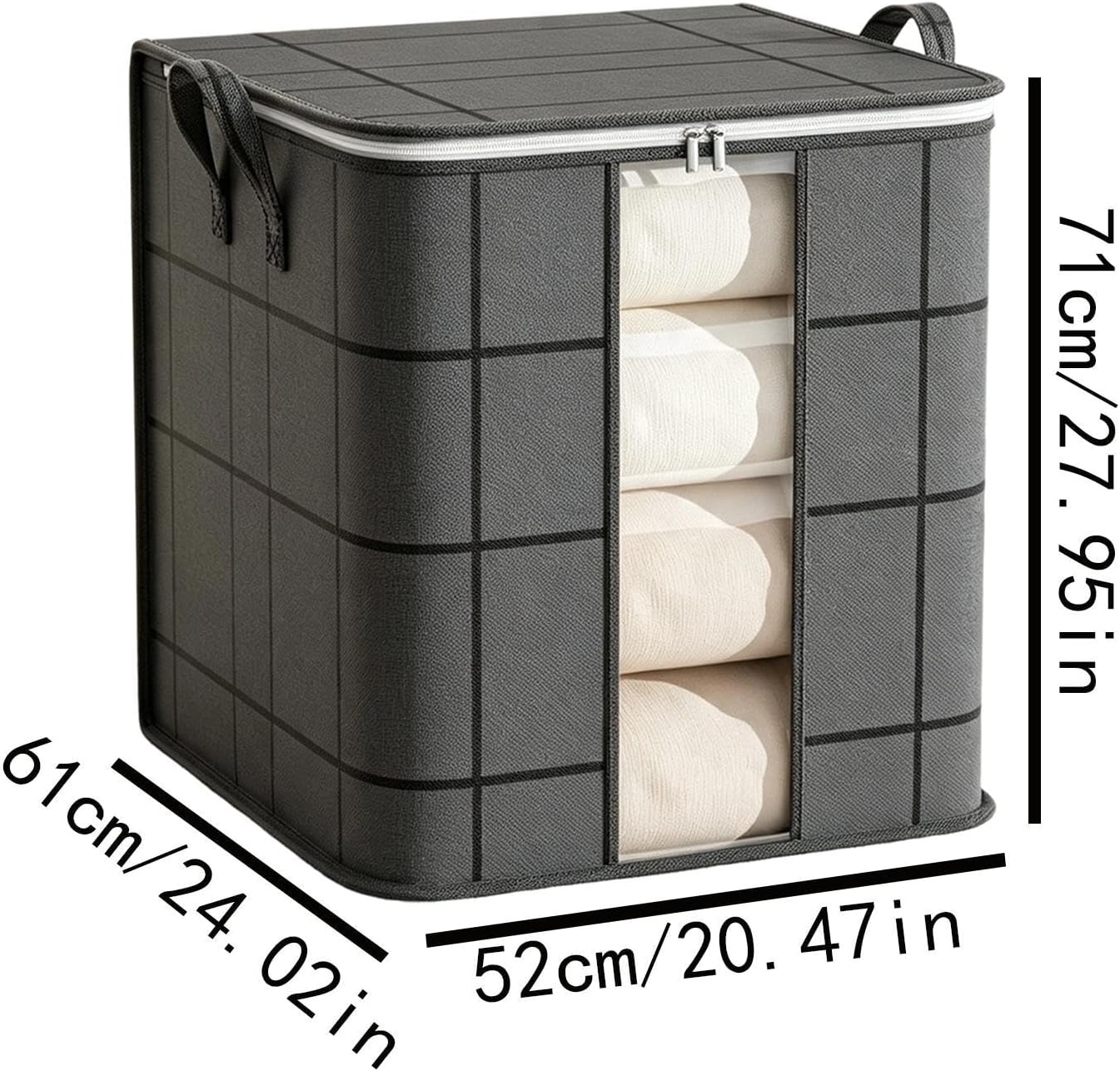 Moving Bins, Reinforced Handles Portable Zippered Foldable Storage Bags | Space Saving Carry Design, Helps Organize Clothing and Bedding Neatly, for Closet Bedroom Dorm Sweaters Comforter Home
