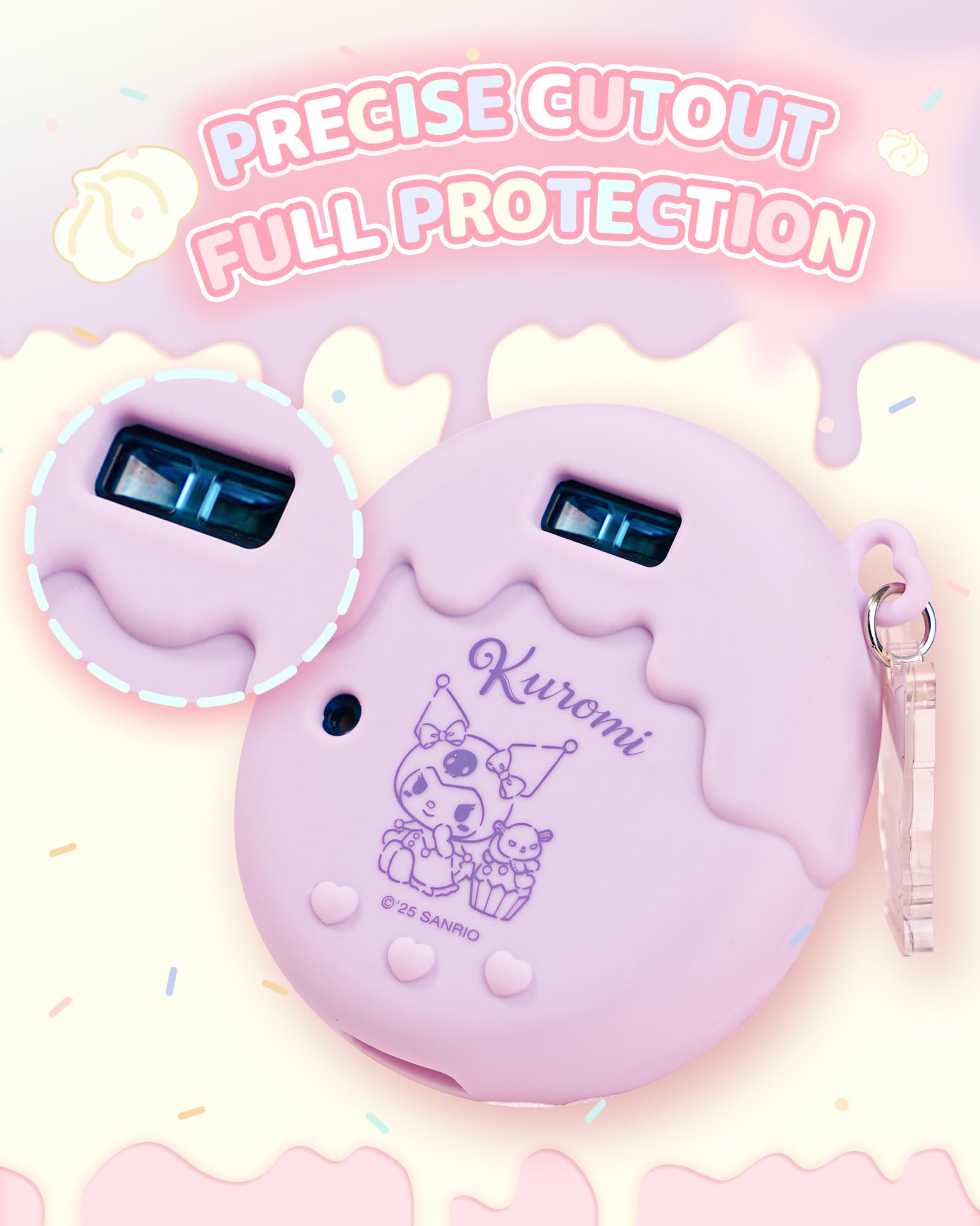 Kuitmor Sweetheart - Custodia Protettiva in Silicone Compatibile con Tamagotchi Uni, Morbida Custodia Protettiva con Motivo a Forma di Cuore, AntiGraffio e Antiurto per Animali virtuali, Viola