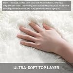 Tapis Fluffy OLANLY pour Salon Chambre, 6x9 Pieds Tapis Doux Shaggy Antidérapant, Tapis Plush Moderne Intérieur pour Enfants Filles et Garçons, Résidences Universitaires, Chambres de Bébé, Décor Maison, Blanc Crème