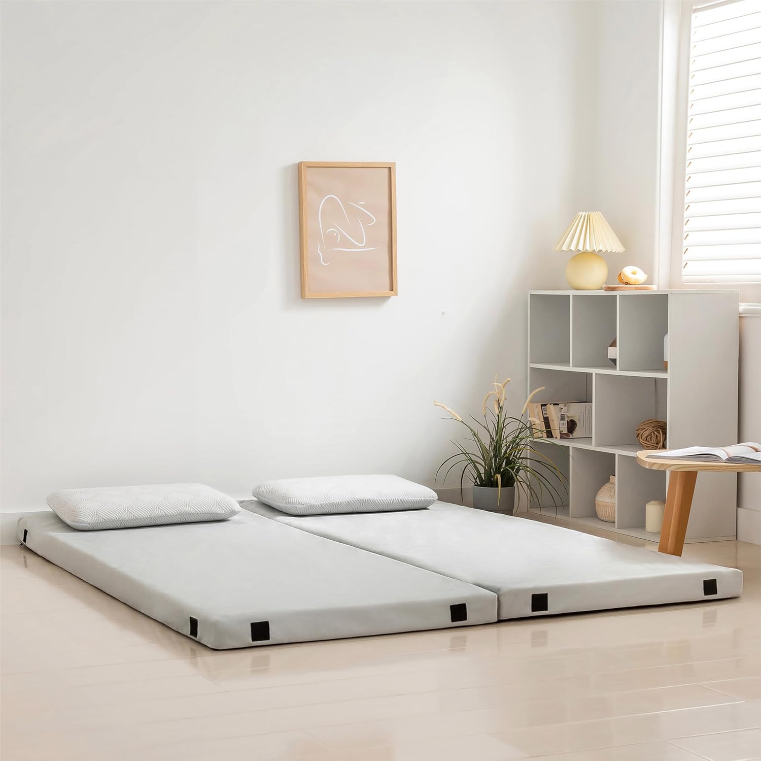 EGO Roll up Single Small Mattress Memory Foam CertiPUR-US Certified, Roll Up Floor Mattress Mat for Camping, Sleeping Pad, Portable with Travel Bag