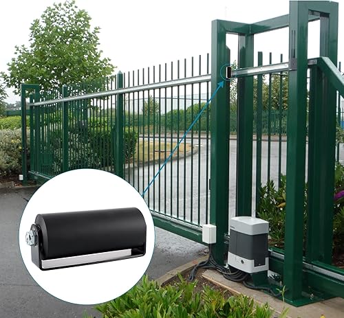 Miniatura 7 de Skelang Rodillo de guía de puerta deslizante, guía de puertas enrollables de 6 pulgadas con soporte C, conjunto de rodillo de puerta deslizante de