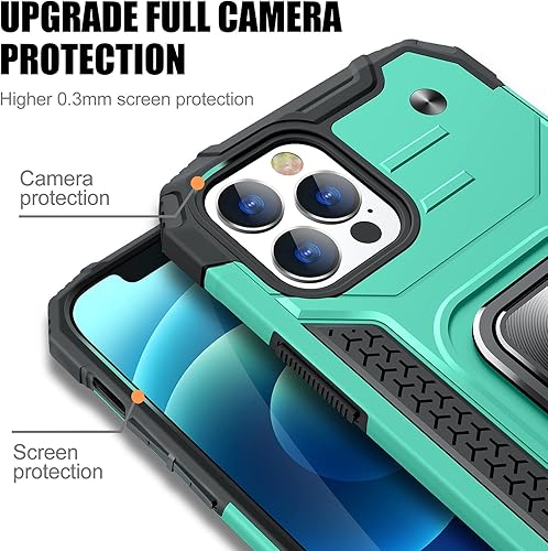 Miniatura 65 de JAME Funda para iPhone 12 Pro Max con protectores de pantalla, 2 unidades, protección contra caídas de grado militar, fundas protectoras