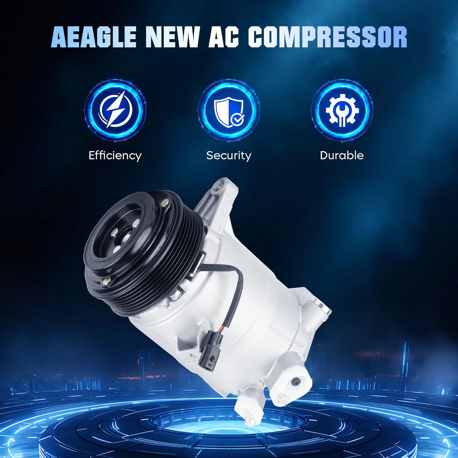 Air Conditioning Compressor & A/C Clutch for Nissan Murano 3.5L 2003 2004 2005 2006 2007, Quest 3.5L 2004 2005 2006 2007 2008 2009, 1010863 1110863 1210863 TEM275528