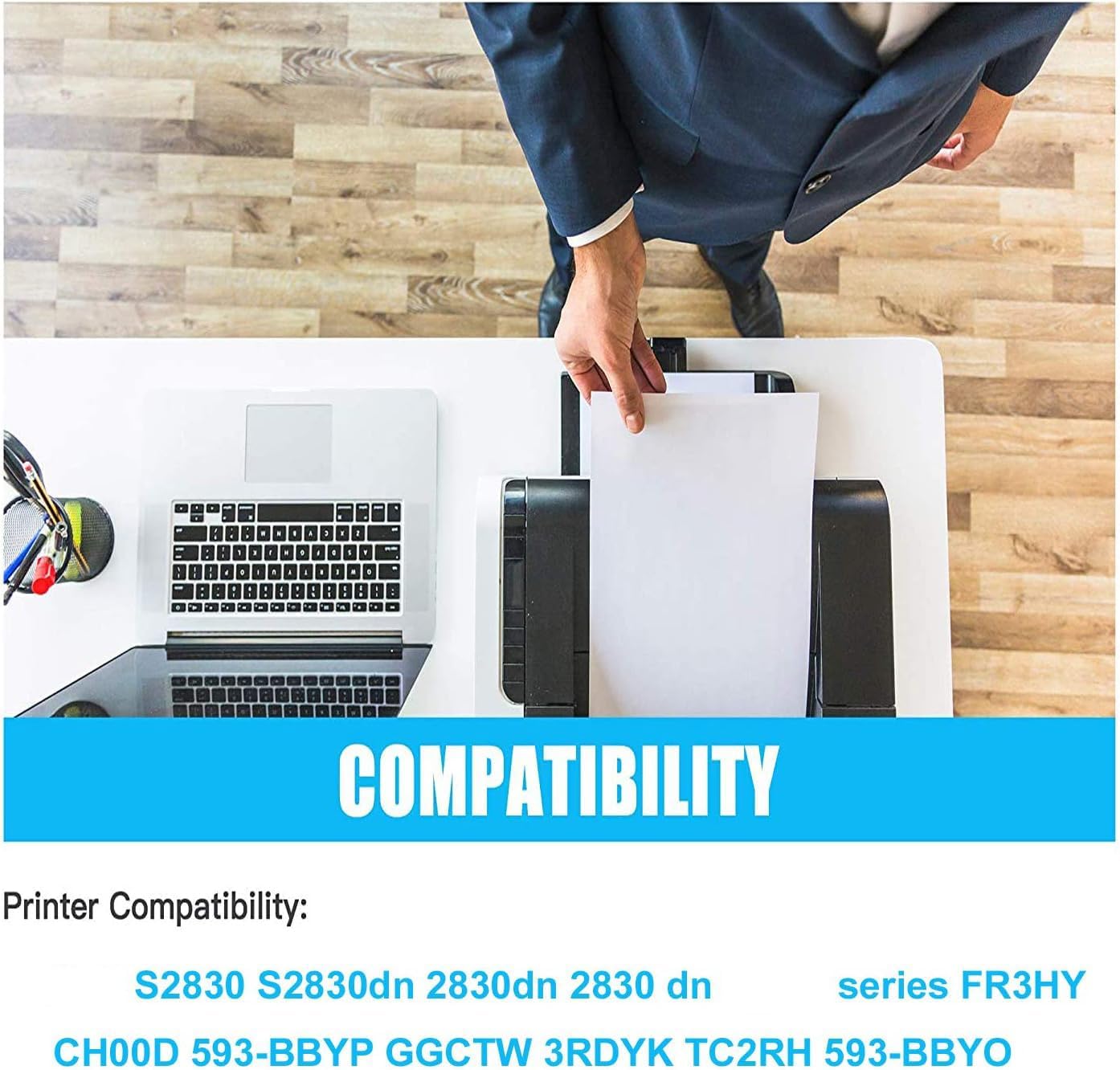 Compatible S2830dn Toner Cartridge Replacement for Dell S2830 S2830dn 2830dn 2830 dn Laser Series FR3HY CH00D 593-BBYP GGCTW 3RDYK TC2RH 593-BBYO Ink High Yield - 8,500 Pages [2Pack,Black]