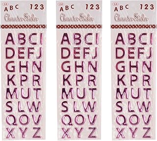 ستيكرات لاصقة تعليمية من البلاستيك بحروف إنجليزية للأطفال من ثري ايه - موف 13X40A - 3A-5034 - أرجواني 17، عبوة من 3 قطع