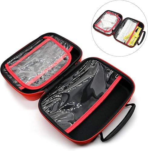 Miniatura 6 de Faylapa Bolsa vacía de primeros auxilios para automóvil, 9 x 7 x 3 pulgadas, funda impermeable para viajes, barco, oficina, deportes, senderismo, al