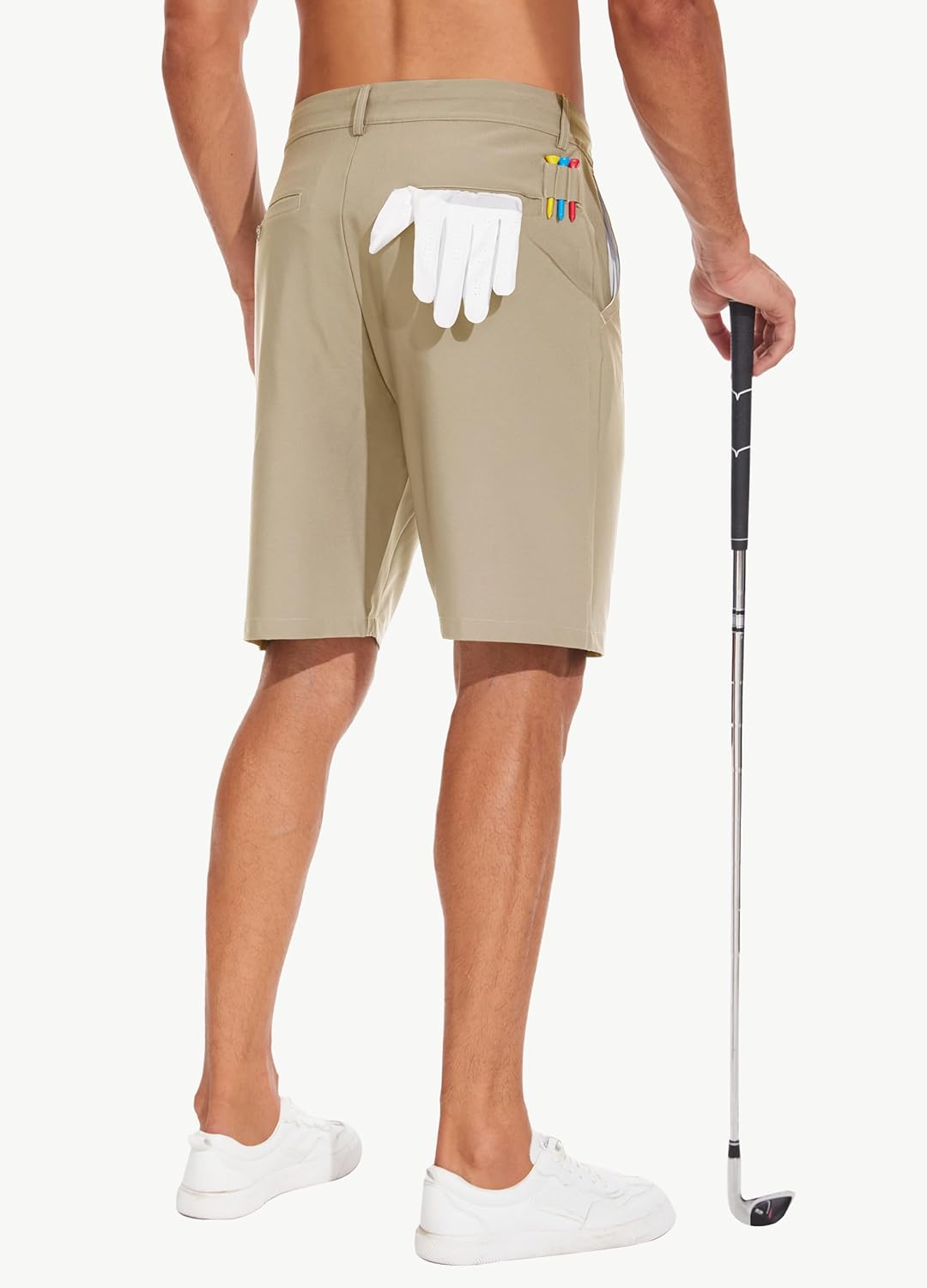 JWM Mens 9" Stretch Lightweight Golf Shorts - Image 3