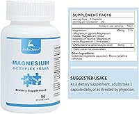 Vista 3 de JulyDeer Sixfold Magnesium Complex 350mg of Magnesium Glycinate, Malate, Citrate, Taurine, Oxide, Mg+ for Muscles,Nerves,& Energy, GABA Sleep 1