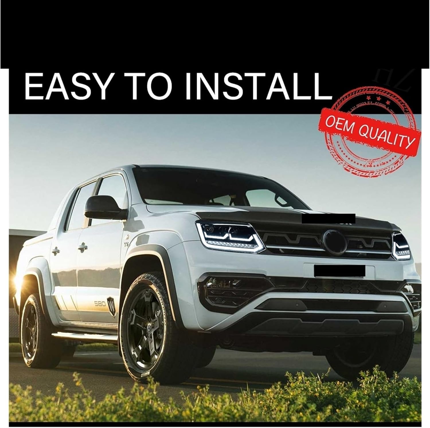 Compatible For VW AMAROK 2010-2022 Headlight Car LED 12V Running DRL Xenon Lens Hid Car Accessories